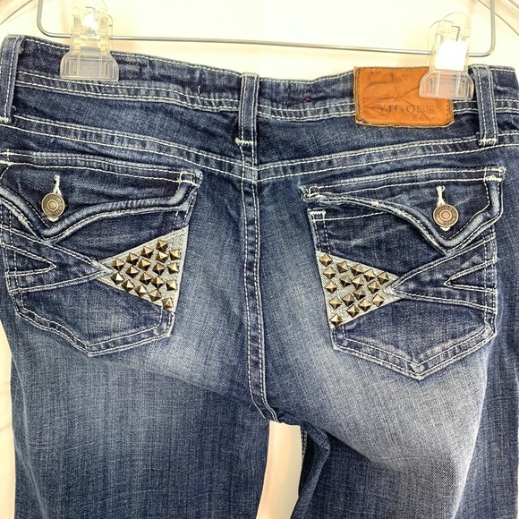 VIGOSS BOOT CUT Studded Distressed Stretch Jeans 5 - Picture 15 of 16